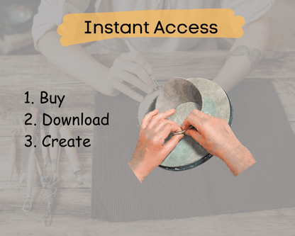 Printable Pottery Flower Jug Template with Step-by-Step Video | Slab Clay Vase Tutorial | DIY Ceramic Vase PDF