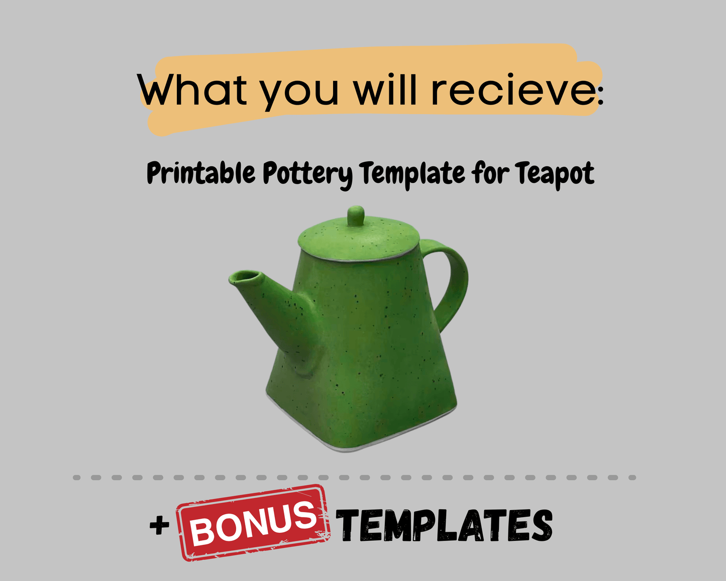 Printable Square-Based Teapot Template — Slab Pottery PDF + Video Tutorial | DIY Clay Teapot