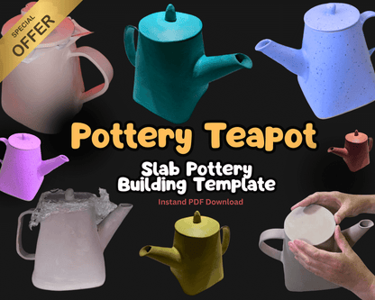 Printable Square-Based Teapot Template — Slab Pottery PDF + Video Tutorial | DIY Clay Teapot