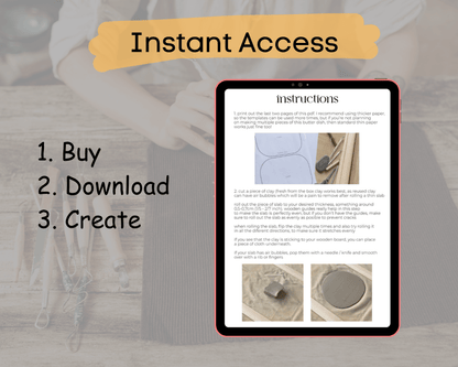 Pottery Butter Dish Template • Slab Building PDF Pattern (DIY Printable)
