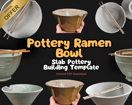 Ramen Bowl Pottery Template — Slab Pottery PDF | DIY Handmade Ceramic Bowl for Beginners
