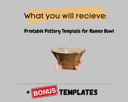 Ramen Bowl Pottery Template — Slab Pottery PDF | DIY Handmade Ceramic Bowl for Beginners