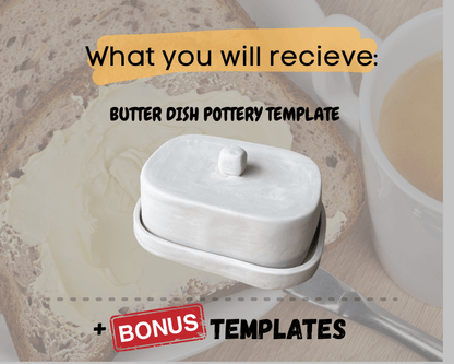 Pottery Butter Dish Template • Slab Building PDF Pattern (DIY Printable)