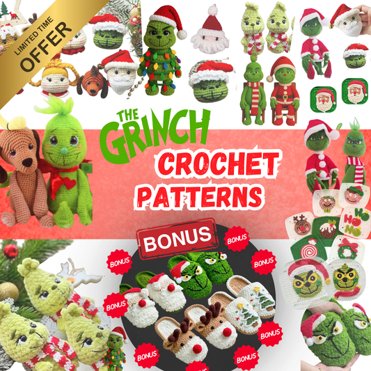 Grinch & Max Crochet Pattern Bundle | Holiday Amigurumi Plush (PDF)