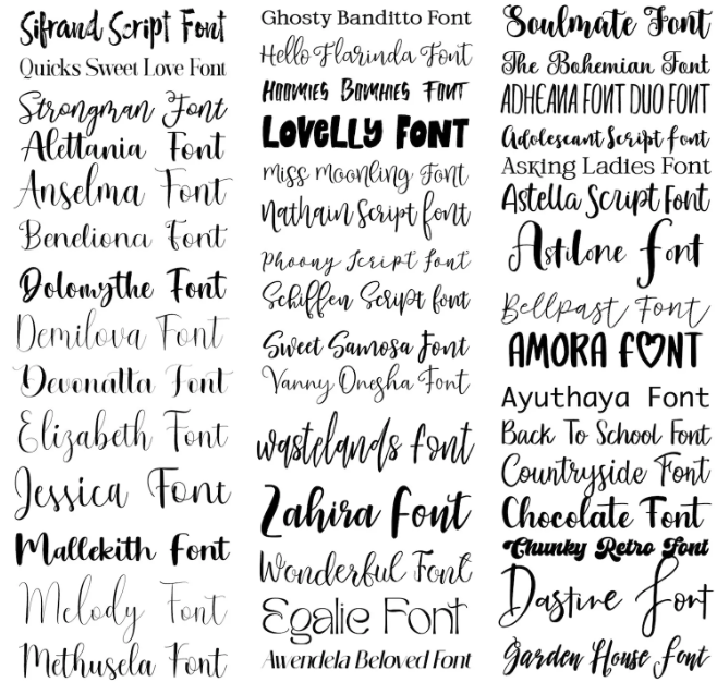 Huge Font Bundle 2500+ – Handwritten, Script, Calligraphy, Modern, Cricut, Canva and Procreate Fonts for DIY Crafts, Logos & Scrapbooking