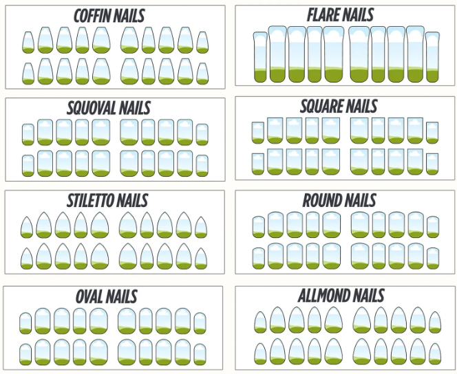 16 Nail Art Decal Canva Templates – Waterslide & Printable Nail Decal Designs, 8 Shapes, Multiple Sizes