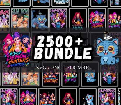 Huntrix SVG PNG Digital Download, Kpop Demon Hunters Cut Files, Instant Download for Crafts and Design Projects