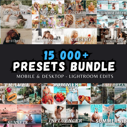 15,000+ MEGA Lightroom Presets Bundle Mobile & Desktop Photo Filters for Instagram, Bloggers, Photographer, Influencers and Content Creators - Savvy Spot Online
