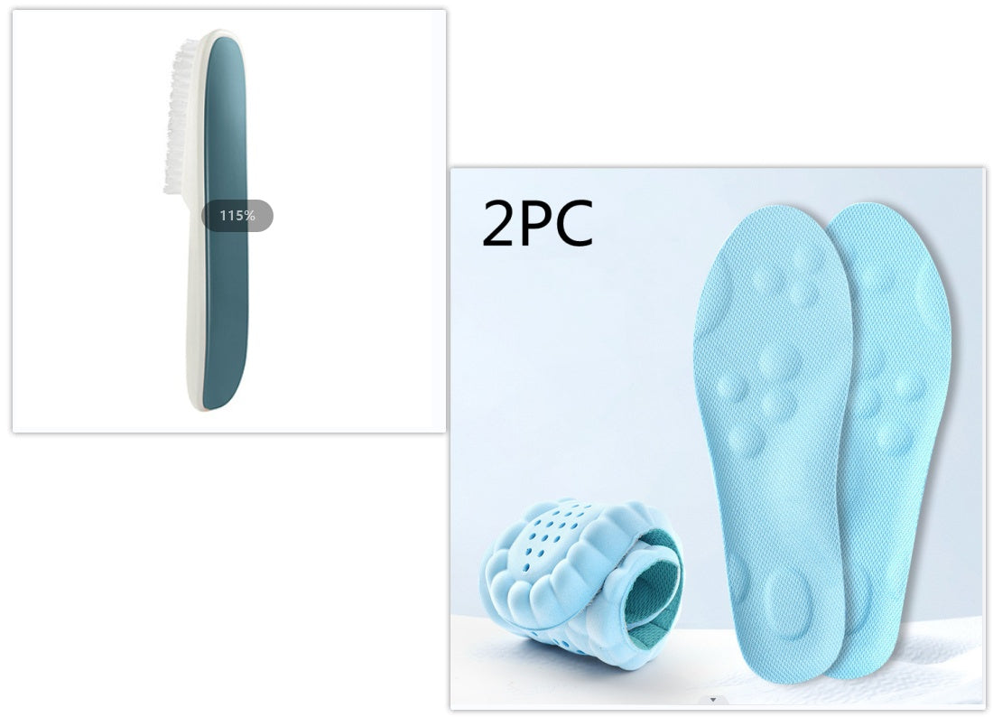 StepFresh™ DuoClean Kit™ – Sports Insoles + Long-Handle Decontamination Shoe Brush