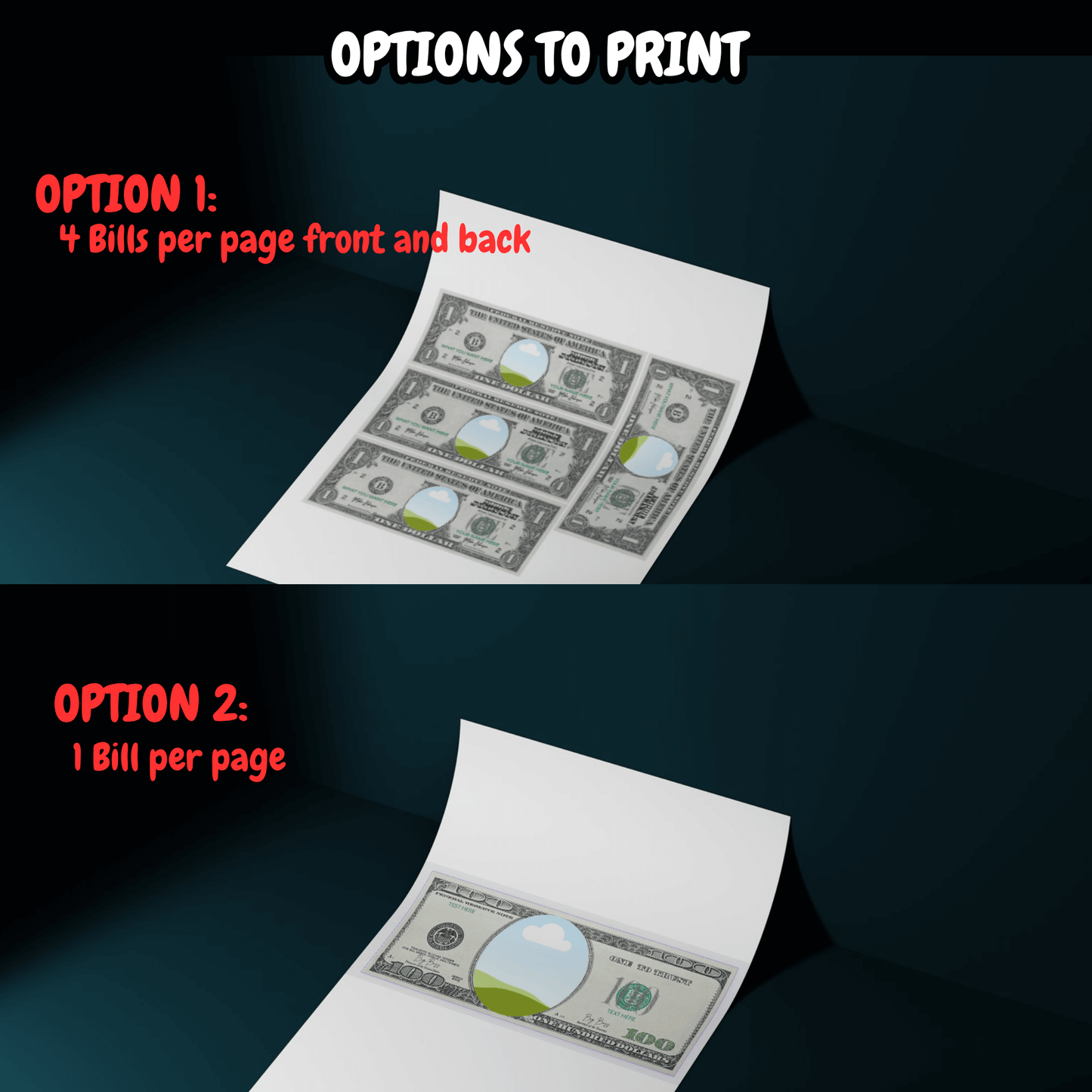9 in 1 editable dollar bill template bundle including multiple denominations customizable in Canva