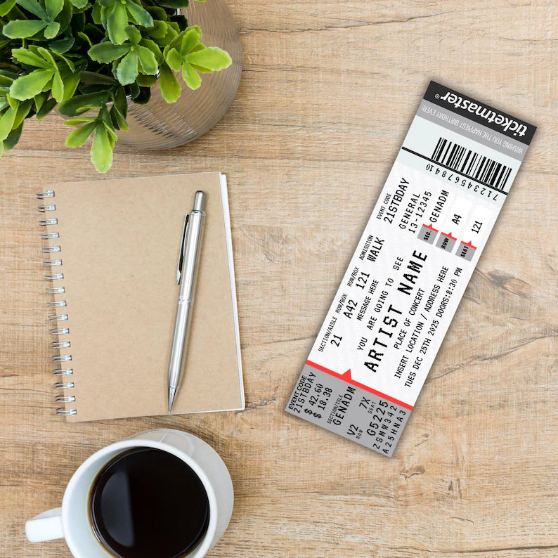 Ticketmaster Ticket | Concert Ticket Template | Surprise Concert Tickets | Birthday Gift | Custom Event Ticket | Gift for her/him