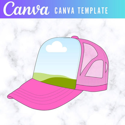 Hat Brim Template SVG | Trucker Hat Template Bundle | Baseball Cap Brim | Canva Hat Template | Cricut Hat SVG | Editable Hat Design