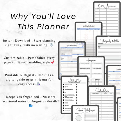 2025 Wedding Planner Template | 79 Pages of Checklists, Budget Tracker, Guest List & More | Instant Download for Brides and Grooms - Savvy Spot Online