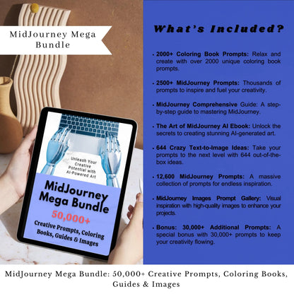 MidJourney Mega Bundle: 50,000+ Creative Prompts, Coloring Books, Guides & Images – Unleash Your Artistic Potential - Savvy Spot Online