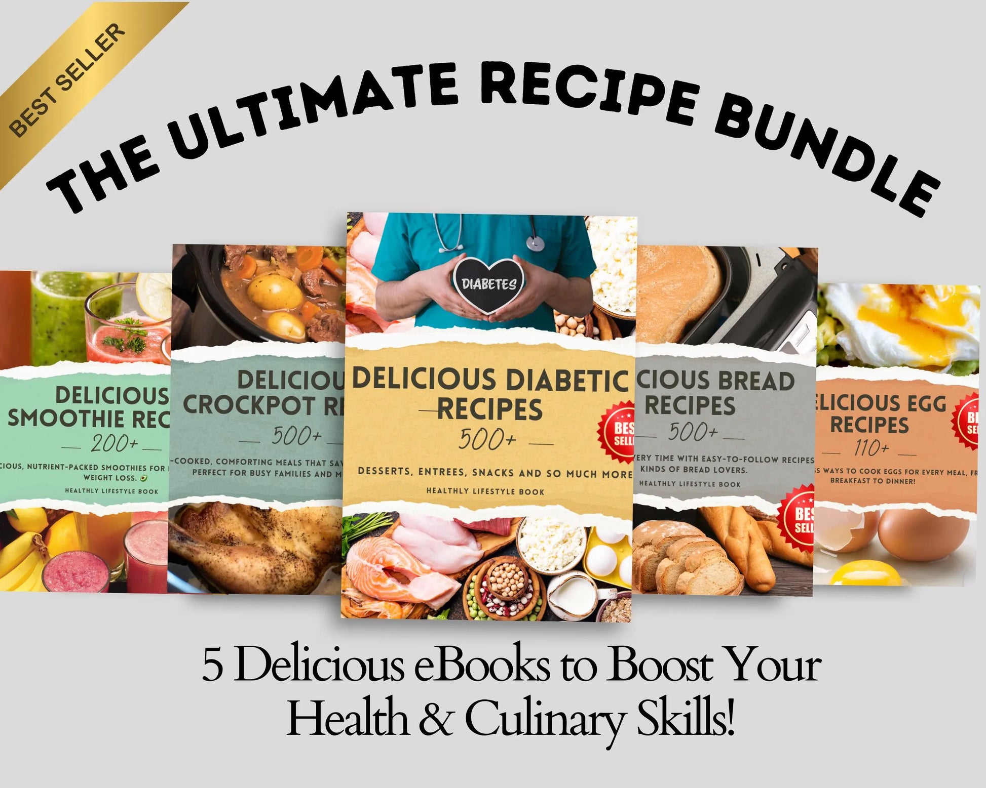 1,800 Recipe Book Bundle | Smoothies, Breads, Crockpot, Diabetic & Egg Recipes | Digital Cookbook PDF - Savvy Spot Online