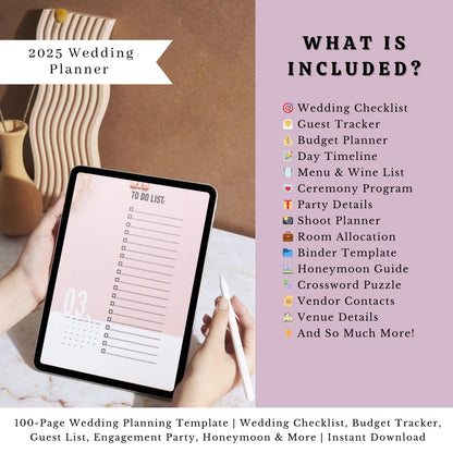 2025 Wedding Planner Template | 79 Pages of Checklists, Budget Tracker, Guest List & More | Instant Download for Brides and Grooms - Savvy Spot Online