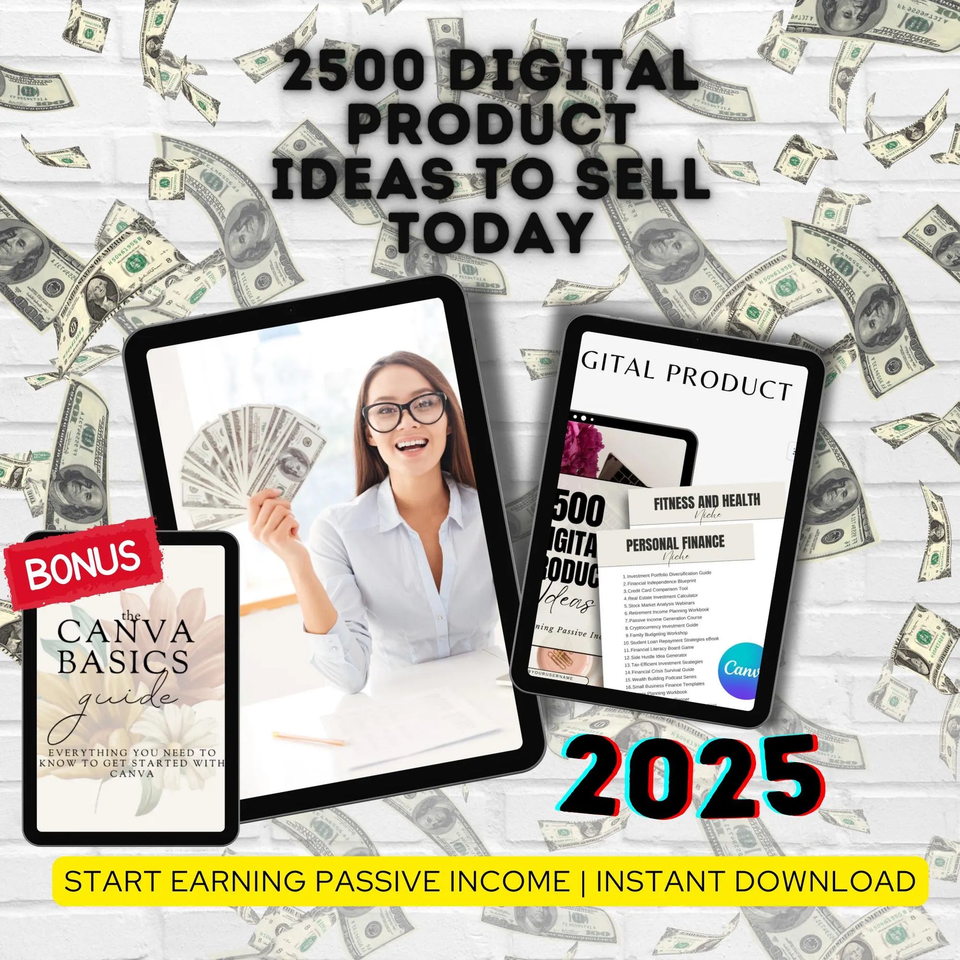 2500 Digital Product Ideas for Passive Income | eBook, Printables, Courses and More | Canva Guide for Etsy Sellers & Creators - Savvy Spot Online