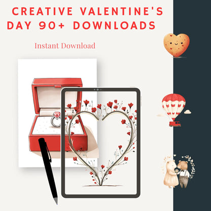 90+ Cute Valentine Bundle – Love Animals, Heart Balloons and love letters  – PNGs for Crafts & Commercial Use – Instant Download - Savvy Spot Online