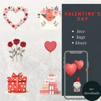 90+ Cute Valentine Bundle – Love Animals, Heart Balloons and love letters  – PNGs for Crafts & Commercial Use – Instant Download - Savvy Spot Online