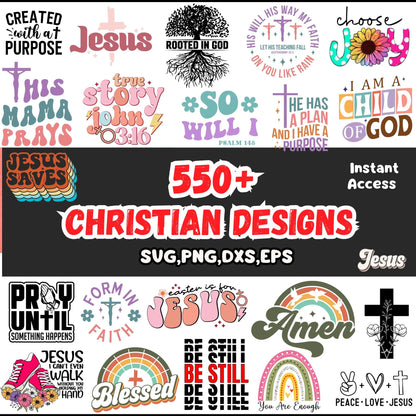 Christian Ultimate Bundle | 550+ Retro Christian SVG Designs | Bible Verse SVGs | Religious Crafts - Savvy Spot Online