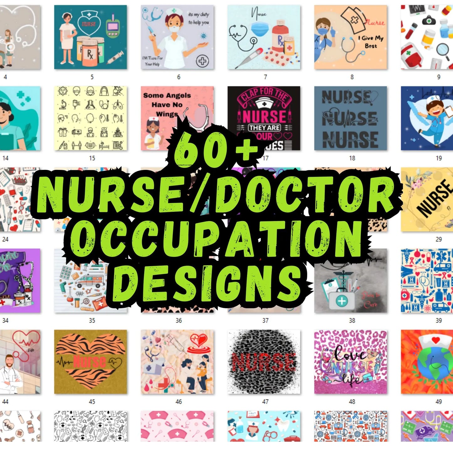 60+ Nurse Occupation Tumbler Wraps – Premium PNG Designs for Sublimation & DIY Projects - Savvy Spot Online