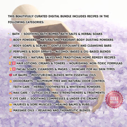 250+ Bath & Body Recipes | Natural DIY Beauty Collection (Digital Instant Download) - Savvy Spot Online
