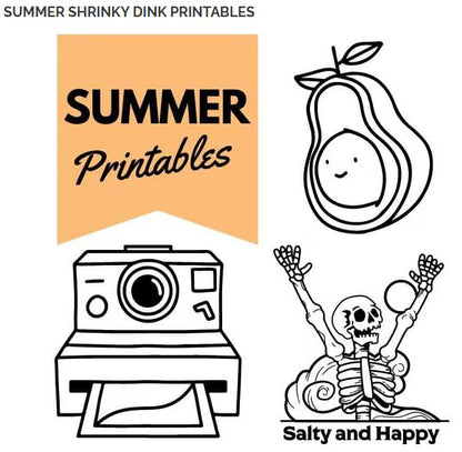 Summer Shrinkets - Shrink Plastic Templates (PDF Instant Download)
