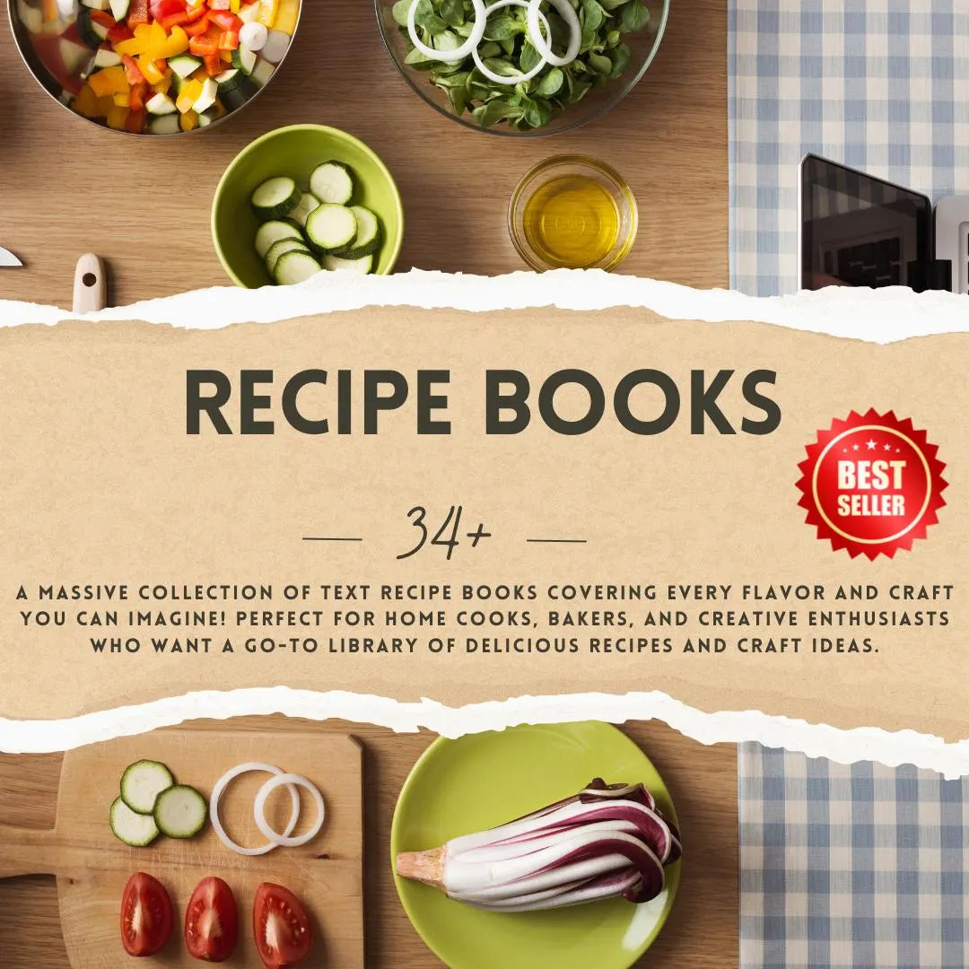 34 Recipe Books | Cajun, Cake, Chili, Chinese, Desserts and More | Cooking and Craft Recipe Books Collection | Instant Download Text - Savvy Spot Online