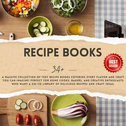 34 Recipe Books | Cajun, Cake, Chili, Chinese, Desserts and More | Cooking and Craft Recipe Books Collection | Instant Download Text - Savvy Spot Online