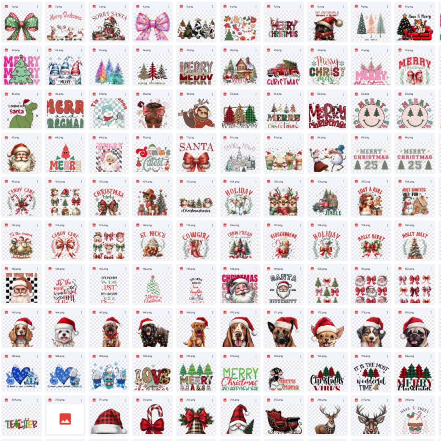 Christmas SVG Bundle 310+ Files | T-Shirt Designs | Sublimation PNG EPS | Holiday Craft Cut Files | Digital Download