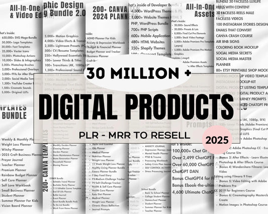 Massive Resell Digital Products Bundle for Passive Income - Private Label & Master Resell Rights