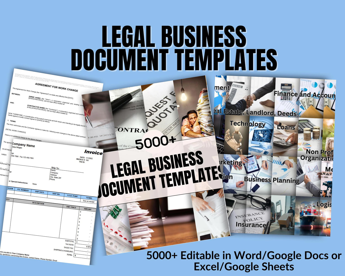 5000+ Business Legal Document Templates - Comprehensive Collection for Technology, Real Estate, Finance, Marketing, Healthcare & More!