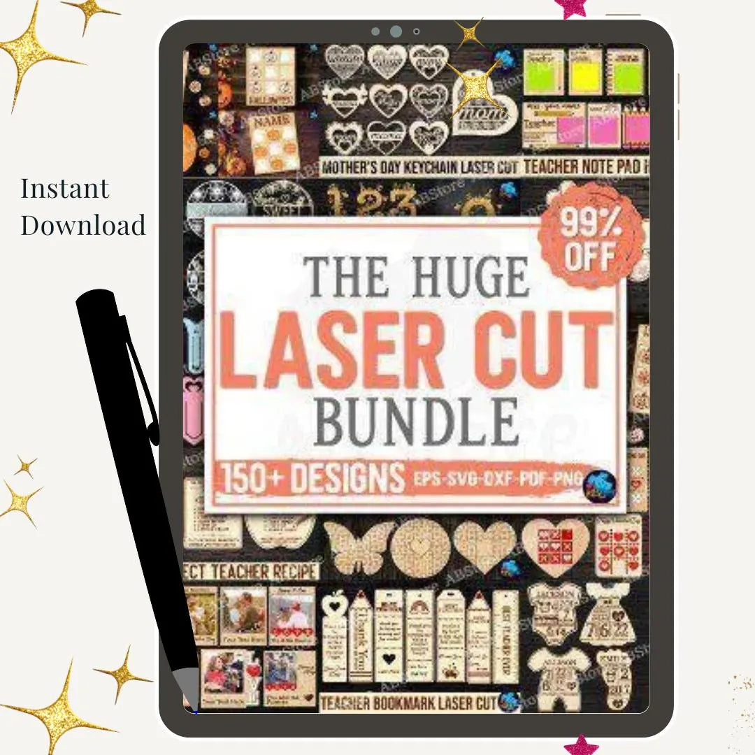 Huge Laser Cut SVG Bundle | 150+ Files for Cricut, Glowforge | Birth Stat Signs, Ornaments, Bookmarks, Teacher Gifts & More - Savvy Spot Online