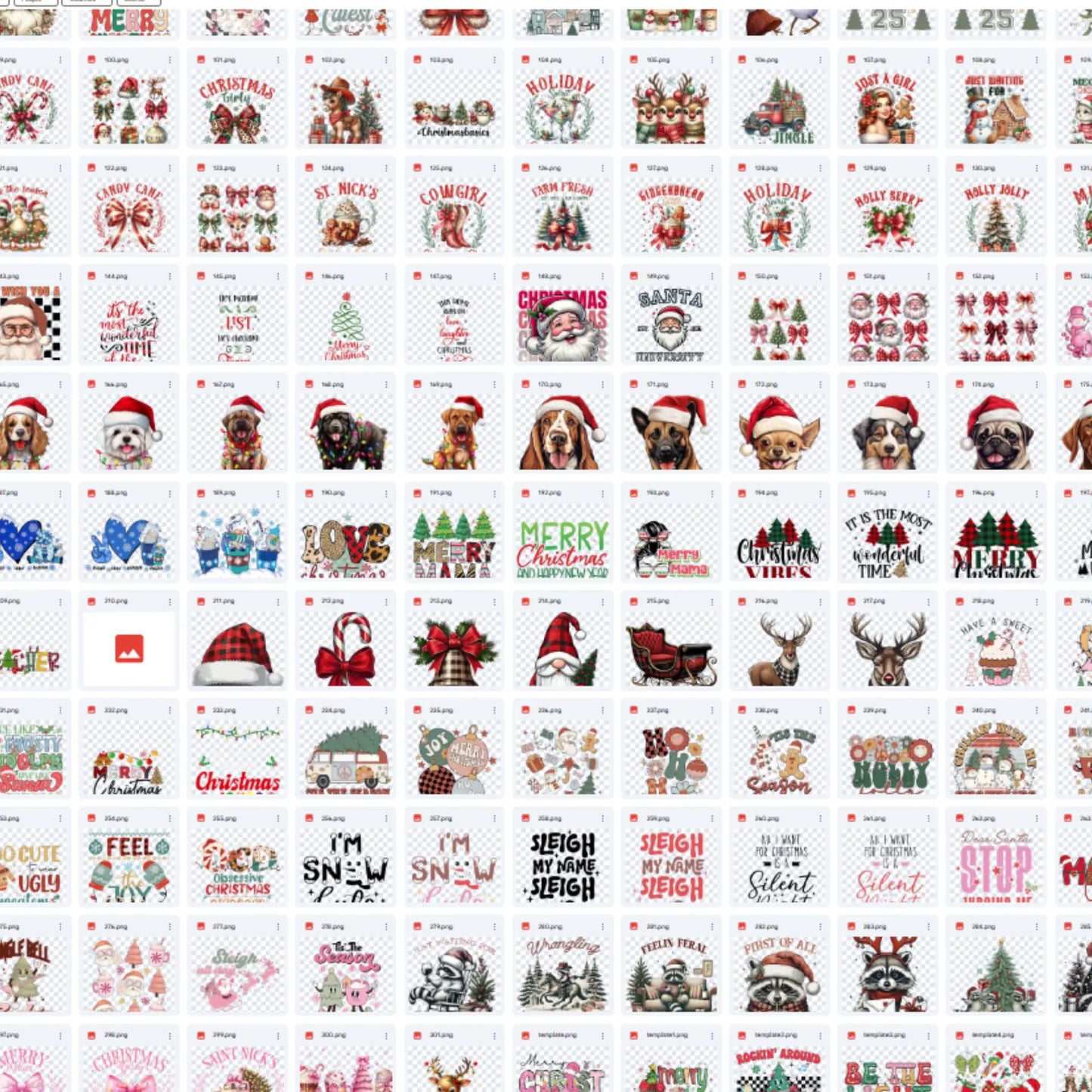 Christmas SVG Bundle 310+ Files | T-Shirt Designs | Sublimation PNG EPS | Holiday Craft Cut Files | Digital Download