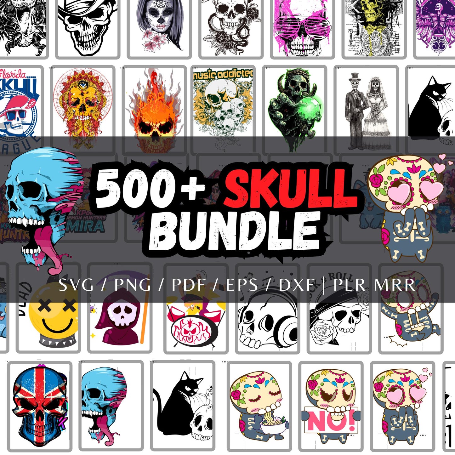 500+ Skull Bundle – SVG png eps dxf pdf | plr mrr