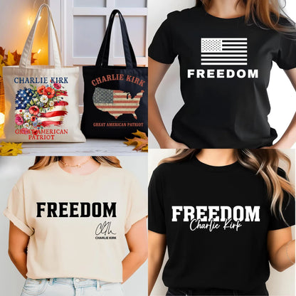 Charlie Kirk SVG PNG Bundle: Freedom, Justice, Human Rights (Digital Files)
