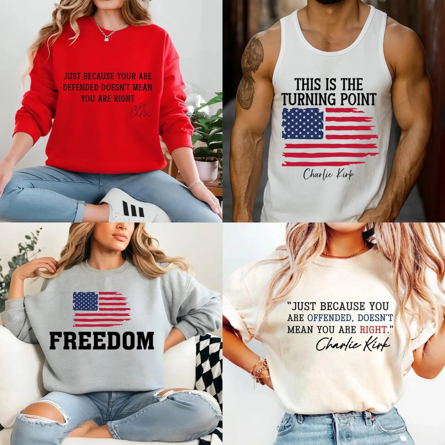 Charlie Kirk SVG PNG Bundle: Freedom, Justice, Human Rights (Digital Files)