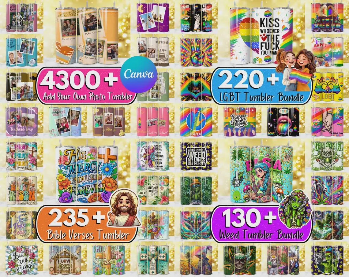 27,500+ Mega Tumbler Wrap Bundle: Christian, Teacher, Glitter, Patriotic (PNG Digital Download)
