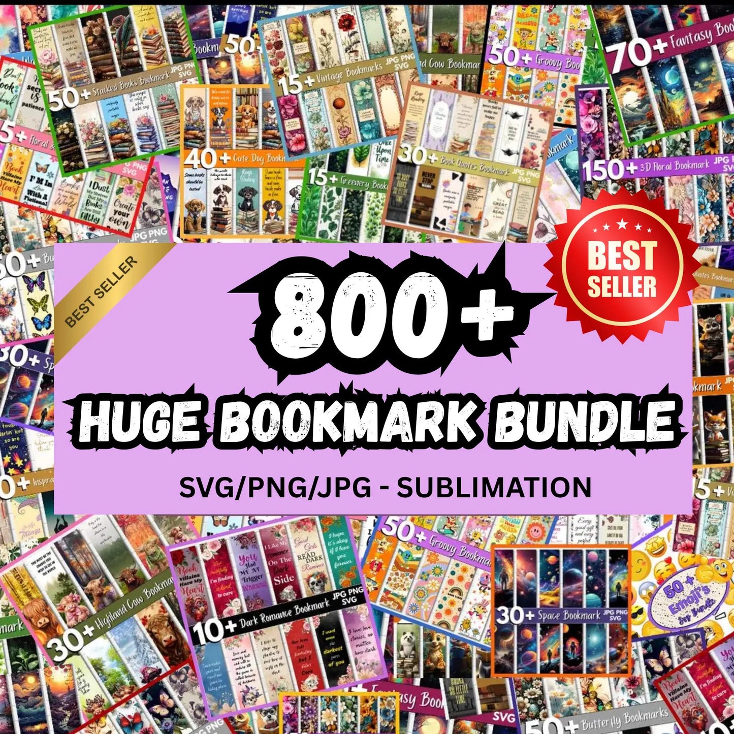 800+ Bookmark Mega Bundle: Watercolor, Floral, Vintage Designs (Digital Download)
