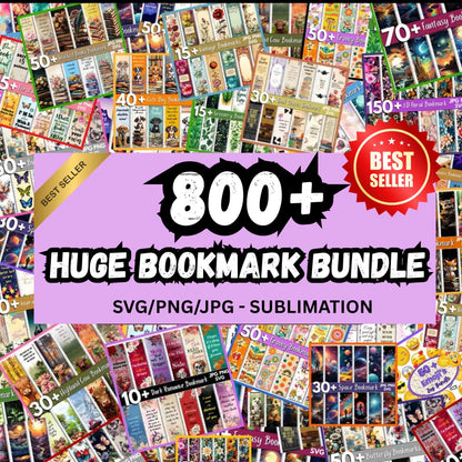 800+ Bookmark Mega Bundle: Watercolor, Floral, Vintage Designs (Digital Download)