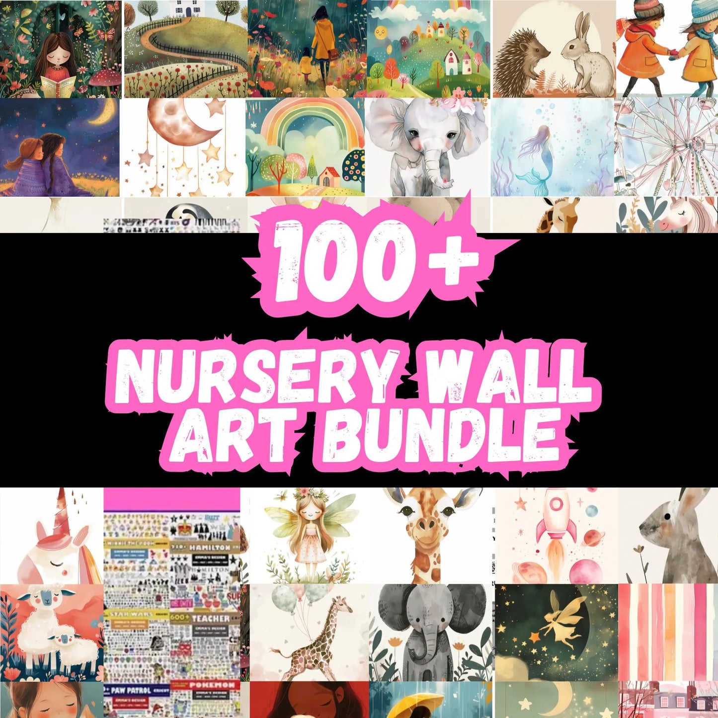 100+ Nursery Wall Art Prints: Gender Neutral Decor (Digital Download)
