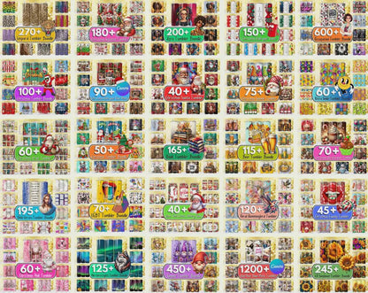 27,500+ Mega Tumbler Wrap Bundle: Christian, Teacher, Glitter, Patriotic (PNG Digital Download)