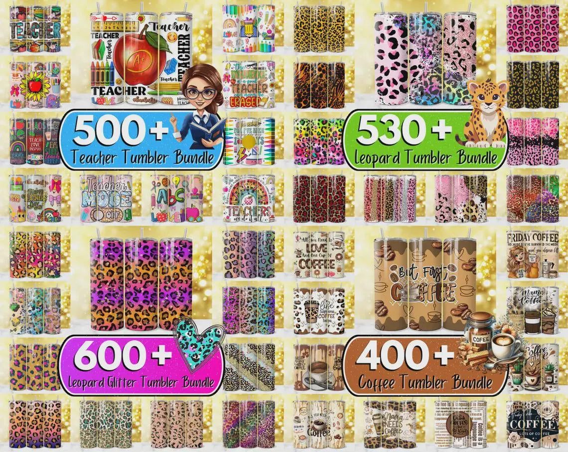 27,500+ Mega Tumbler Wrap Bundle: Christian, Teacher, Glitter, Patriotic (PNG Digital Download)