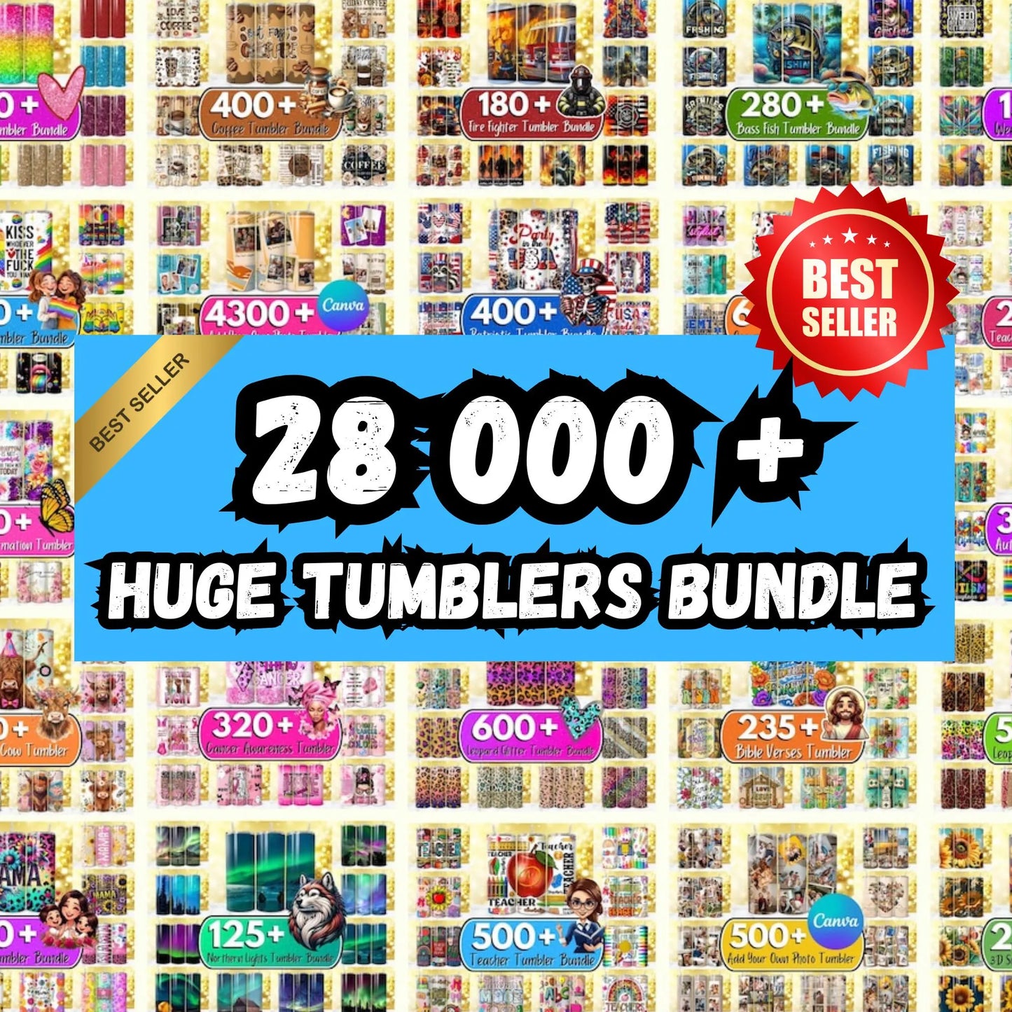 27,500+ Mega Tumbler Wrap Bundle: Christian, Teacher, Glitter, Patriotic (PNG Digital Download)