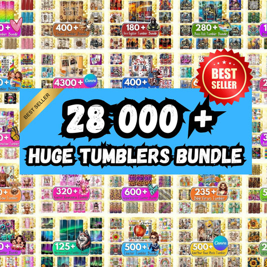 27,500+ Mega Tumbler Wrap Bundle: Christian, Teacher, Glitter, Patriotic (PNG Digital Download)
