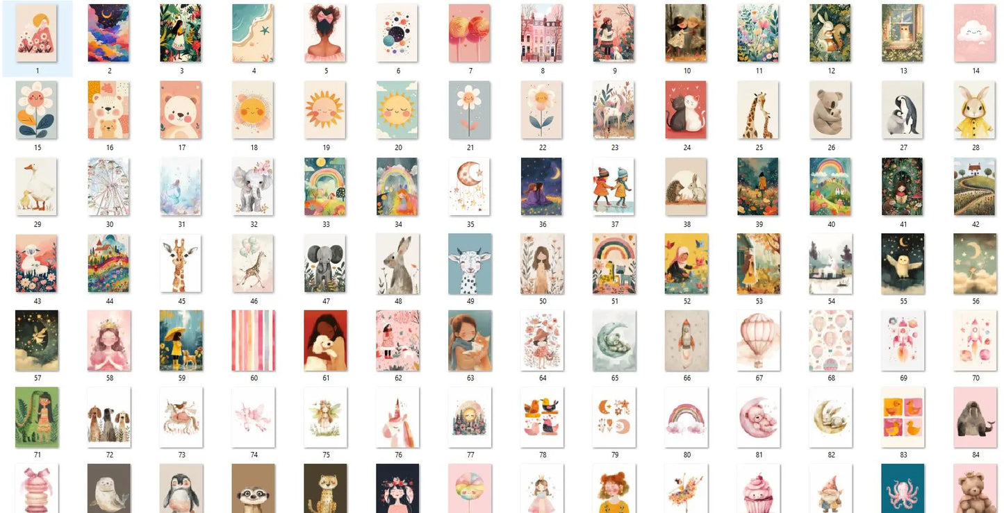 100+ Nursery Wall Art Prints: Gender Neutral Decor (Digital Download)