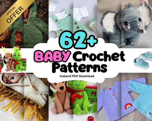 62+ Baby Crochet Patterns: Blankets, Toys, Clothes (PDF Pattern)