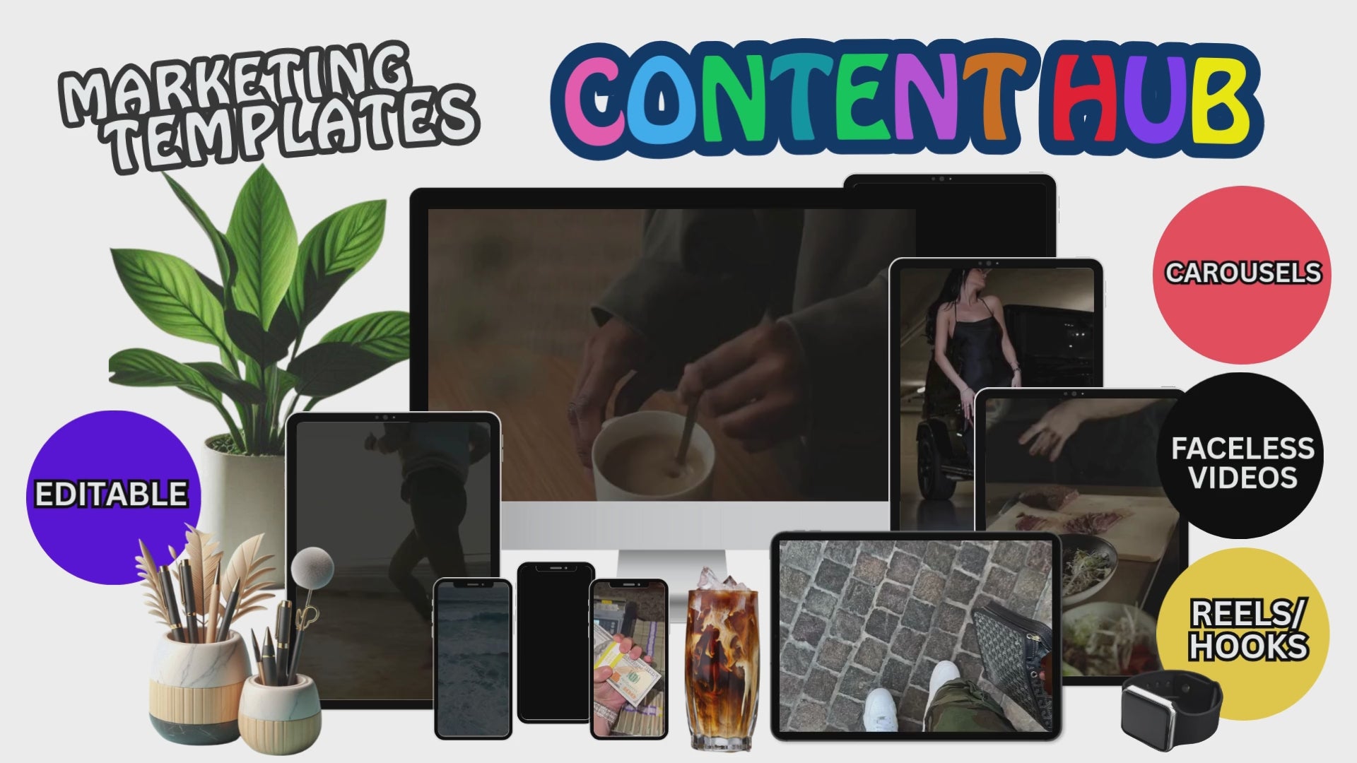 Instagram and TikTok carousels and reels templates for reselling